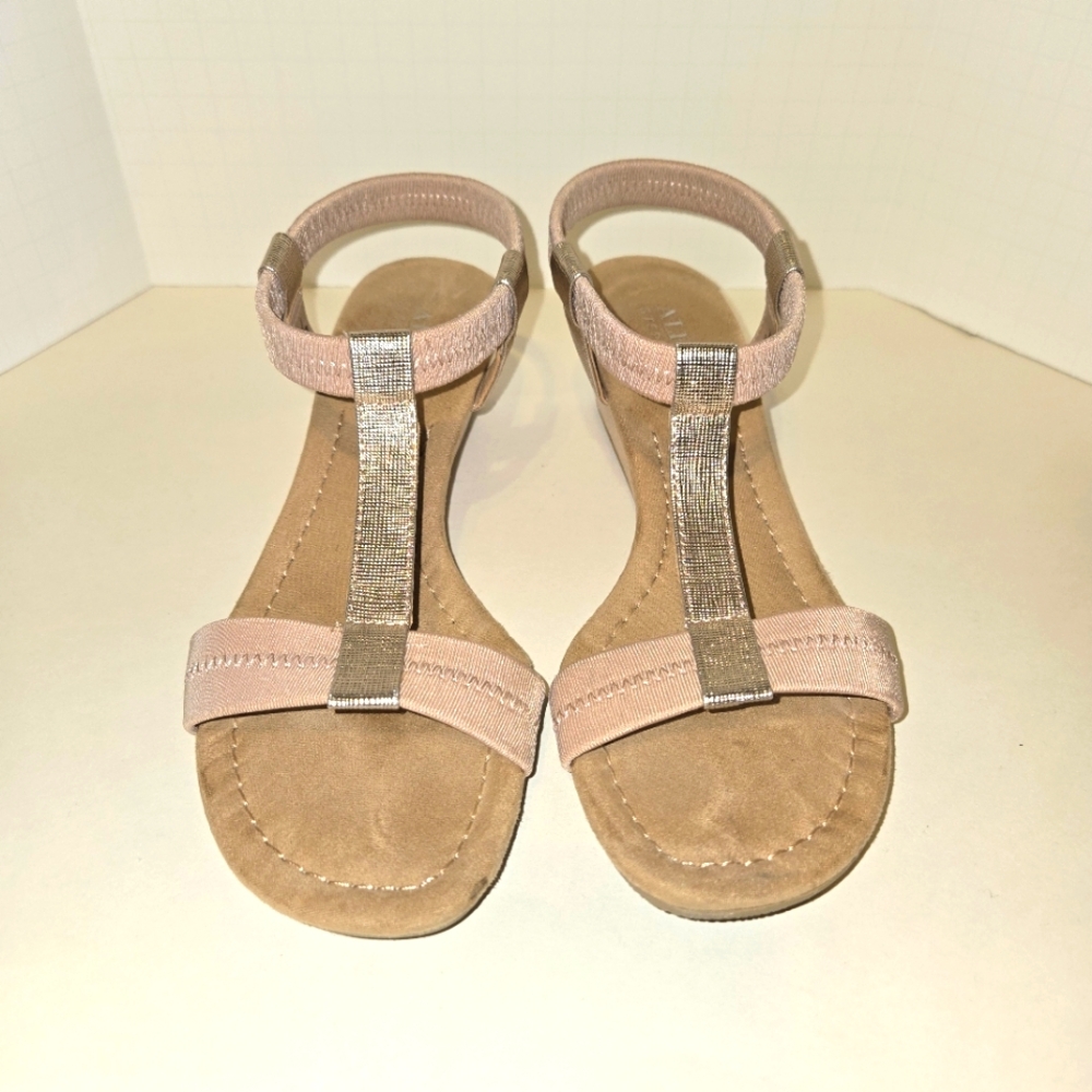 Pink/Beige Heeled Sandals